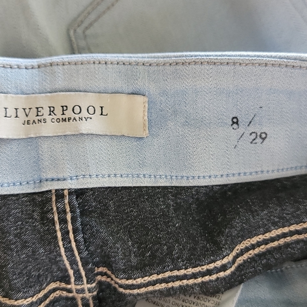 Liverpool 8 Sienna Ankle Legging Light Blue Wash Mid Rise Pull On Skinny Jeans - Picture 11 of 13